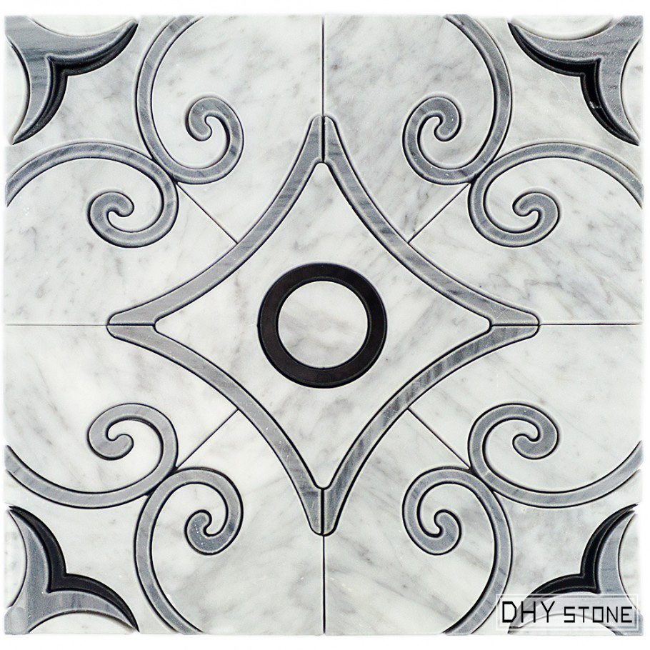 298-298mm-white-water-jet-madallion-stone-tiles-4