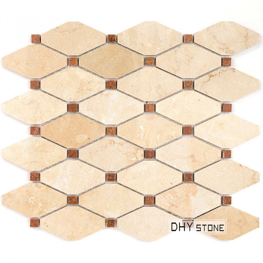 300-330mm-octagon-beige-stone-mosaic-tiles-