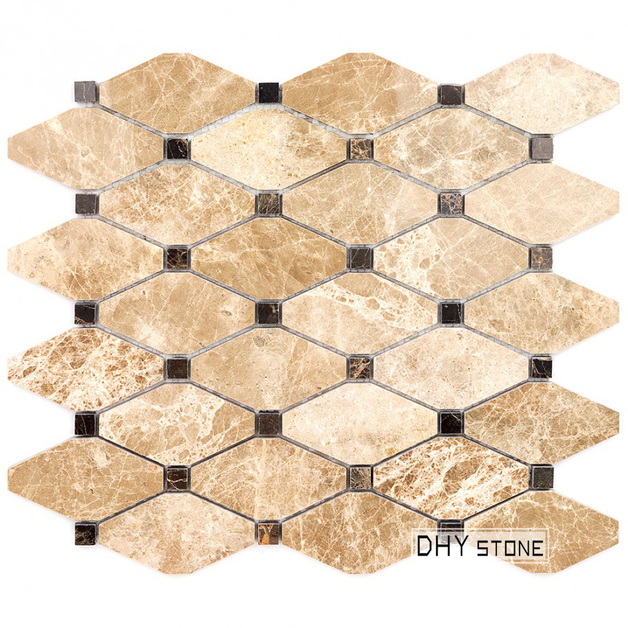300-330mm-octagon-brown-stone-mosaic-tiles