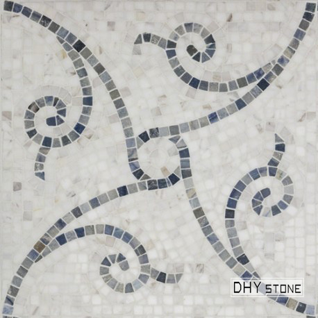 305-305mm-Flora-pattern-white&blue-stone-mosaics-1