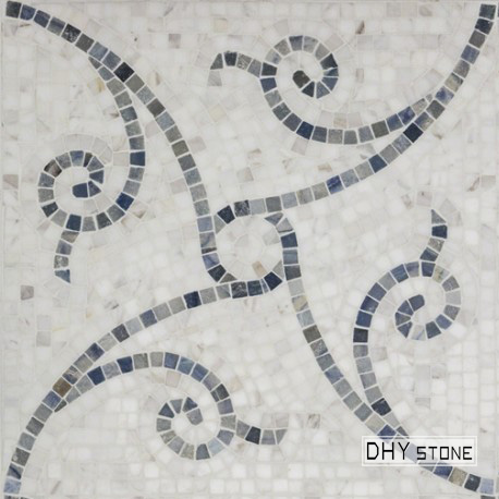 305-305mm-Flora-pattern-white&blue-stone-mosaics-1