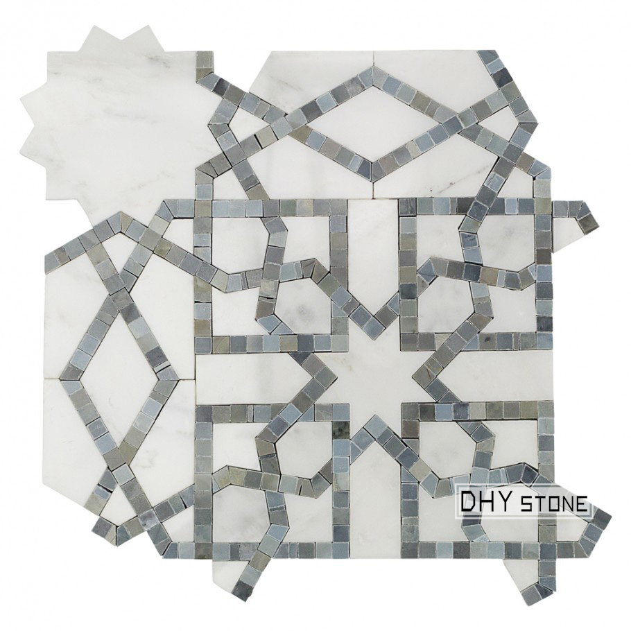 305-305mm-geometry-pattern-white&blue-stone-mosaics-