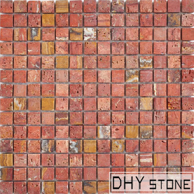 305-305mm-red-Honed-finish-square-stone-mosaic-tile -(1)