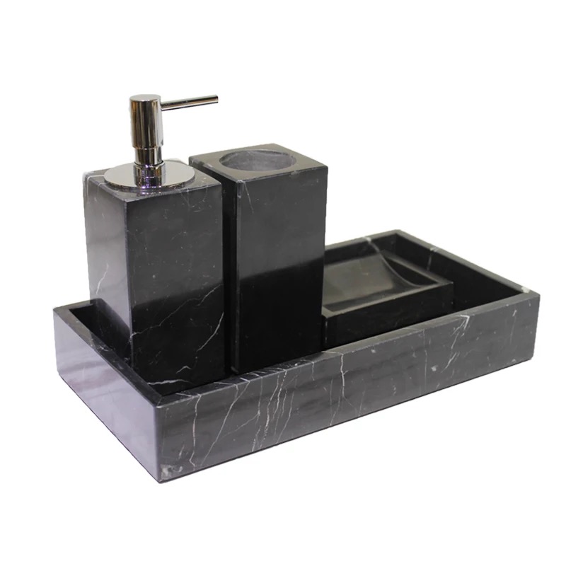 black-marble-bottle-set-bathroom-decoration