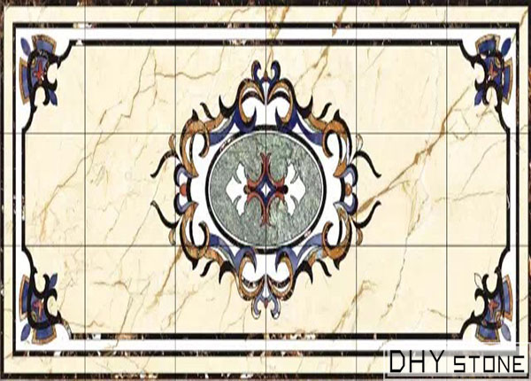 rectangle-floor-Medallions-backsplash-marble-stone-decor- (17)