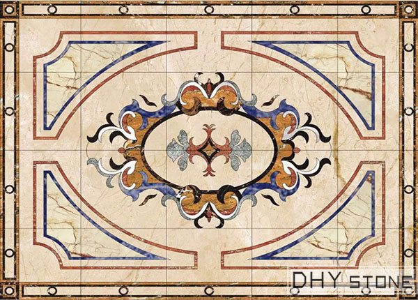 rectangle-floor-Medallions-backsplash-marble-stone-decor- (8)