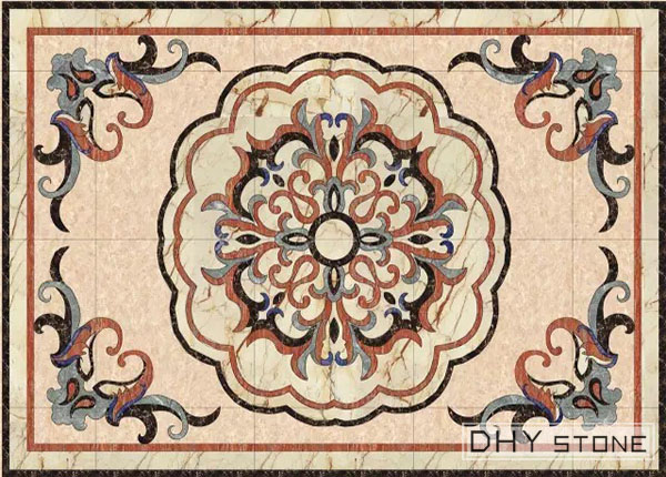 rectangle-floor-Medallions-backsplash-marble-stone-decor- (9)