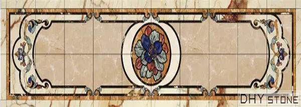 rectangle-floor-backsplash-Medallions-marble-stone-decor