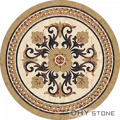 round-floor-Medallions-backsplash-marble-stone-decor
