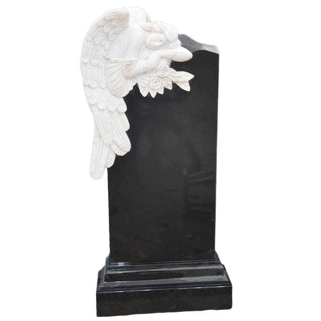 tombstone-black-granite-white-marble-angel-