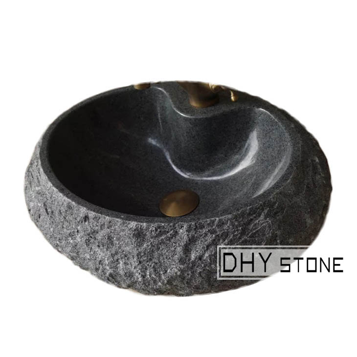 vessel-sink-basin-black-granite-chiseled-round-dhy-stone