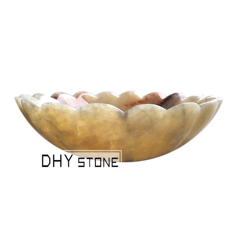 vessel-sink-basin-yellow-marble-flower-shape-hanagata-dhy-stone